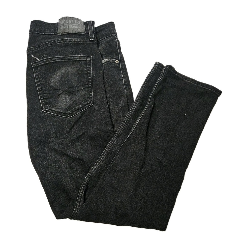 LEVI Strauss & Co. Slim Straight 34x30 Lite Black Denim Jeans Women's